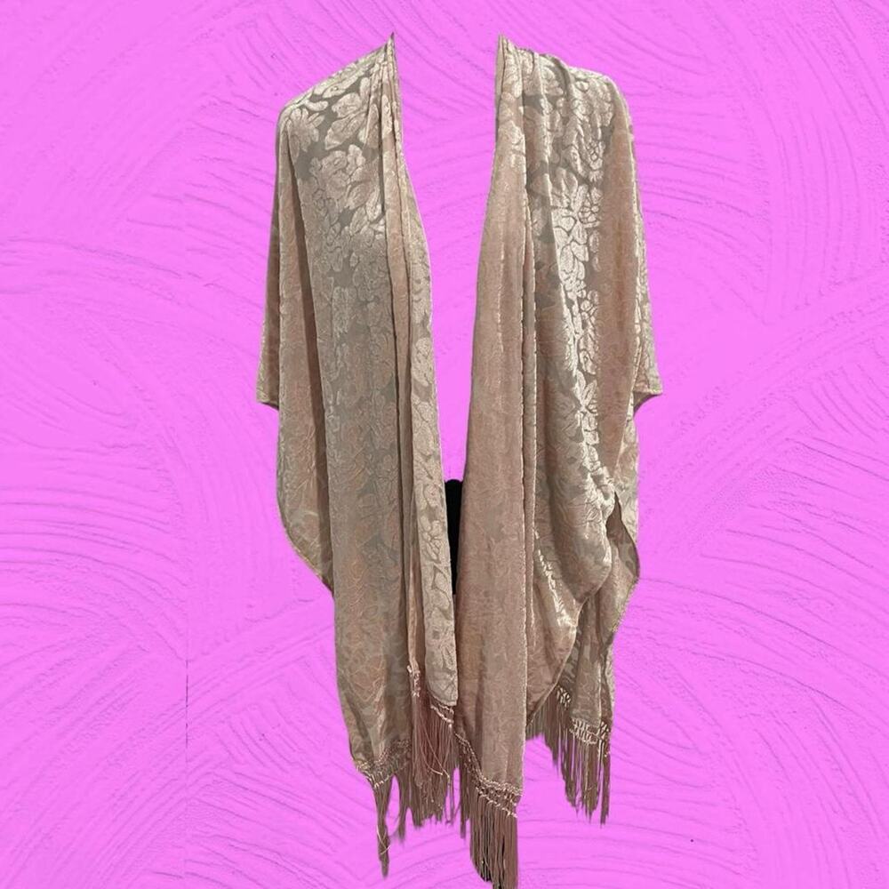 Vintage Style Burnout Velvet Kimono Style